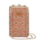 Cartera de mujer de piel sintética con cadena metálica de 60 cm Cierre de marco Superficie con apariencia de corcho 19 x 11 x 5 cm 7