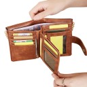 Cartera de mujer plegable 13 x 9 x 3 cm Espacio de almacenamiento para tarjetas y efectivo Cuero sintético Patrón de leopardo Accesorio elegante 4