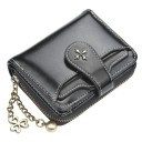 Cartera de piel con logo de cruz, charms con cremallera y práctica organización con doble bolsillo para monedas, 7 ranuras para tarjetas y un compartimento para tarjetas extraíble. 1
