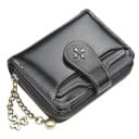 Cartera de piel con logo de cruz, charms con cremallera y práctica organización con doble bolsillo para monedas, 7 ranuras para tarjetas 1