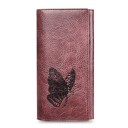 Cartera de piel para mujer con mariposa 5
