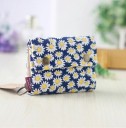Cartera de tela para mujer con tapa de dos broches interiores, bolsillo con cremallera y compartimentos, anillo para llaves, algodón 13 x 11 x 2 cm 4