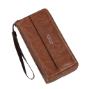 Cartera larga con cremallera 19 x 10,5 x 4 cm Gran capacidad Asa de mano Cuero sintético Con broche para uso diario 10