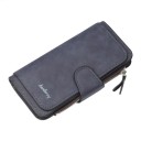 Cartera larga de mujer de cuero sintético 18,8 x 10,5 x 1,8 cm Apariencia de ante Cierre con lazo Bolsillo con cremallera Compartimentos 8