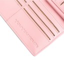 Cartera larga de mujer de cuero sintético Forma de sobre con solapa Patrón floral Compartimentos para tarjetas y sección con cremallera 19,1 x 11