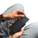 Cartera para Hombre 10,2 x 7 x 2,5 cm Diseño Plegable con Compartimento con Cremallera Compartimentos para Tarjetas Cuero Sintético Forro de Poliéster 3