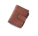 Cartera pequeña para mujer 12 x 2 x 12 cm Cuero sintético con aspecto aterciopelado Bolsillo lateral con cremallera Compartimentos 3