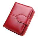 Cartera pequeña para mujer de PU brillante Formato compacto 11,5 x 9 x 3,5 cm Cierre con cremallera Lazo frontal Diseño acolchado 2