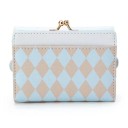 Cartera plegable de piel sintética de 11 x 8 x 3,5 cm, bonita cartera para niña con asas, diseño de dibujos animados en azul y blanco, ideal como regalo de cumpleaños. 2