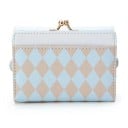 Cartera plegable de piel sintética de 11 x 8 x 3,5 cm, bonita cartera para niña con asas, diseño de dibujos animados en azul y blanco, ideal 2