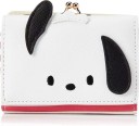 Cartera plegable de piel sintética de 11 x 8 x 3,5 cm. Bonita cartera para niña con asas. Motivo de perro de dibujos animados blanco. Bolsa para tarjetas de regalo de cumpleaños. 1