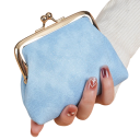 Cartera retro para mujer 10 x 12 x 2,5 cm con hebilla Para monedas, llaves, tarjetas de débito y de fidelidad Estuche compacto para objetos 5