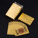 Cartes à jouer en plastique dorées 55 pièces avec surface brillante et décor laser doré 57 x 87 mm cartes imperméables et lavables pour le poker 4