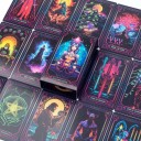 Cartes de tarot 78 cartes édition voyante néon 10,3 x 6 cm illustrations en papier multicolores pour la divination et la lecture du destin 4