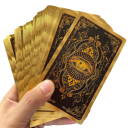Cartes de tarot édition russe dorée 78 cartes 12 x 7 cm finition dorée en papier avec guide pour l'interprétation et la divination 3