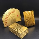 Cărți de joc aurii din plastic, 55 de piese, cu suprafață lucioasă și decor laser auriu, 57 x 87 mm, cărți lavabile impermeabile pentru jokeri 2