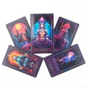 Cărți de tarot 78 de cărți ediția neon divinatorie 10,3 x 6 cm ilustrații colorate pe hârtie pentru interpretare și prezicerea destinului 3