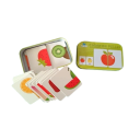 Cartões Cognitivos para Bebés em Caixa de Ferro Cartões Ilustrados de Aprendizagem com Frutas Conjunto de Jogos de Desenvolvimento para os Mais 2