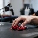 Cartouche aiguilles de tatouage E1401RL 20 pcs Jetables stériles Round Liner S 8 poignées en silicone Membrane Rouge Pour des lignes fines 4