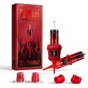 Cartouches d'aiguilles de tatouage E1007RL 20 pcs Jetables stériles Round Liner avec 8 poignées en silicone Membrane Rouge pour lignes et contours 1