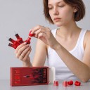Cartouches d'aiguilles de tatouage E1011RL 20 pcs Jetables stériles Round Liner avec 8 poignées en silicone Membrane Rouge pour lignes et contours 4
