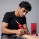 Cartouches d'aiguilles de tatouage E1214RS 20 pcs Jetables stériles Round Shader S 8 poignées en silicone Membrane Rouge Pour ombrage et remplissage 5