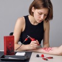 Cartridge tatoveringsnåle E0801RL 20 stk Engangs steril Round Liner Med 8 silikonegreb Membran Rød Til fine linjer 4
