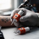 Cartridge-tatuointineulat 0803RL 20 kpl Kertakäyttöiset steriilit 0,25 mm Round Liner Silikonimembraani Oranssi Käytettäväksi koneilla, joissa 5