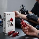 Cartuchos de agujas de tatuaje 1215RM Round Magnum 15 puntas 0,35 mm 20 uds Desechables estériles Con soporte para dedos Rojas Para sombreado 4