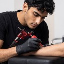 Cartuchos de agujas de tatuaje E1207RS 20 unidades Desechables estériles Round Shader con 8 empuñaduras de silicona Membrana Roja para sombreado 6
