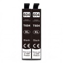 Cartuchos de tinta Epson 604XL 2 pcs Compatível T604XL 12 ml Com chip Preto Para XP-2200 XP-3200 XP-4200 WF-2910 WF-2930 e WF-2950 1