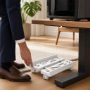 Cărucior extensibil pentru carcase de computer 40 x 21–33 cm cu roți și frână, cu orificii de ventilație, de culoare albă, pentru plasare sub birou 5