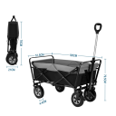 Cărucior manual pliabil, capacitate 100 l, 80 kg, ajutor pentru transportul în grădină și camping, cărucior mobil de cumpărături, cadru din aluminiu, mâner 80–110 cm 2