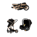 Carucior multifuncțional pentru copii 3 în 1 cu scaun auto și leagăn, cadru cu suspensie, bumbac, sistem combinat pentru utilizare 7