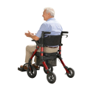 Cărucior pliabil cu șezut Mânere cu frână centură de siguranță Înălțime ajustabilă 85-100 cm Șezut 35 x 38 cm pentru seniori 2