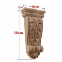 Carved Wooden Console Decorative Leaf Relief 16x8x3 cm Solid Wood Natural Brown for Furniture and Interior 2
