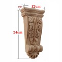 Carved Wooden Console Decorative Leaf Relief 24x12x3 cm Solid Wood Natural Brown for Furniture and Interior 2