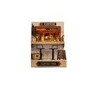 Casa de madeira para bonecas 11,5 x 9 x 9 cm modelo DIY com móveis tampa contra poeira puzzle 3D Miniatura Feito à mão 2