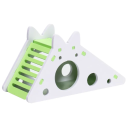 Casa de madera para roedores 18,7 x 7 x 9,7 cm Casa blanca con tobogán y entrada de 4,5 cm Refugio para hámsters, ratones y pequeños roedores 6