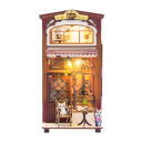 Casa de muñecas 3D DIY de 13 x 21,5 x 24,5 cm, kit de construcción de madera con luz LED y muebles, modelo en miniatura, regalo decorativo hecho 3