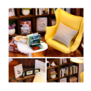 Casa de muñecas de madera de 11,5 x 9 x 9 cm, kit de bricolaje en miniatura, rompecabezas 3D con muebles y cubierta, decoración hecha a mano, regalo para niños 2