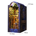 Casă de păpuși 11,5 x 18 x 25,5 cm Kit DIY din lemn cu mobilier cu lumină LED Model 3D Asamblare manuală Casă în miniatură Decorare 3