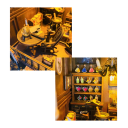 Casă de păpuși 11,6 x 18,3 x 22 cm Kit de construcție 3D din lemn cu mobilier și lumină LED Model DIY Casă în miniatură Asamblare manuală Decorare 3