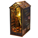 Casă de păpuși 11 x 18 x 27,3 cm Kit DIY 3D din lemn cu lumină LED și model miniatural de mobilier pentru asamblat, cadou decorativ 3