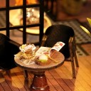 Casă de păpuși 24 x 17 x 23,5 cm Miniatură LED set de construcție cu mobilier Model realist cu detalii Casă decorativă iluminată pentru creație creativă 4