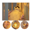 Casă de păpuși 3D DIY, 10,7 x 16,7 x 25 cm, kit de construcție din lemn, cu mobilier și iluminare LED, model miniatural, asamblare manuală, decor 4