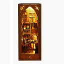 Casă de păpuși 3D DIY, 10 x 18 x 24 cm, kit de construcție din lemn cu lumină LED și mobilier, model miniatural, decorare creativă, lucrată manual 4