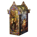Casă de păpuși 3D DIY, 16 x 18 x 32 cm, kit de construcție din lemn cu lumină LED și mobilier, model miniatural, decorare manuală, cadou 3