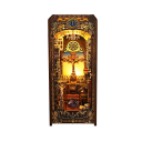 Casă de păpuși 3D DIY, 9,7 x 16,5 x 24 cm, kit de construcție din lemn cu lumină LED și mobilier, model miniatural, decorare manuală, cadou 3