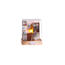 Casă de păpuși din lemn, 11,5 x 9 x 9 cm, kit miniatural DIY, cu mobilier și capac anti-praf, asamblată manual, cadou 5